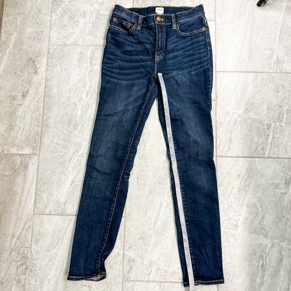 J. Crew Dark Wash 9” Rise Skinny Stretch Jeans Size 27 - Picture 4 of 7